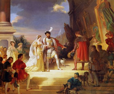 Francois I with Leonardo da Vinci by Alexandre Evariste Fragonard